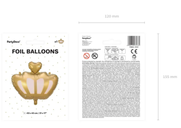 Preview: XL Folienballon Figur - Krone - 52cm x 42 cm